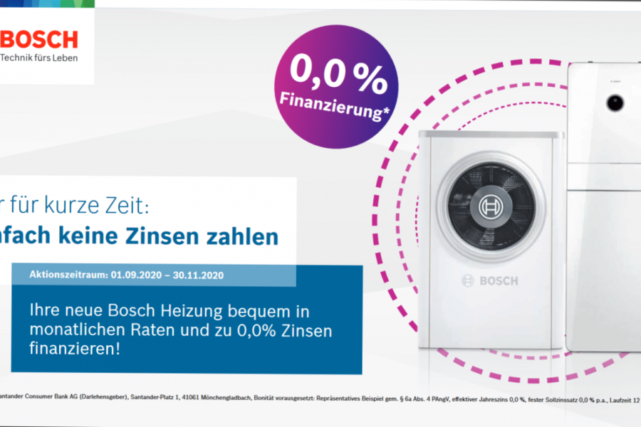 0,0 % Finanzierung der neuen Heizkesselanlage für kurze Zeit